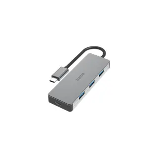 Hub USB C HAMA 4 ports, USB 3.2 Gen2, 10 Gbit/s, alu
