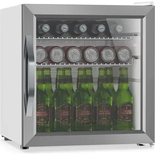 Mini réfrigérateur KLARSTEIN Beersafe porte vitrée 44x48cm LED Argent