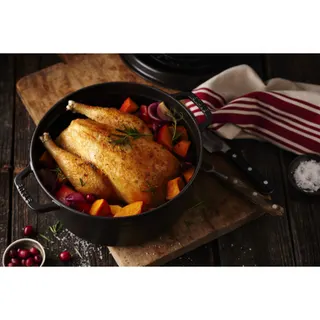 Cocotte STAUB 24 cm haute noir mat