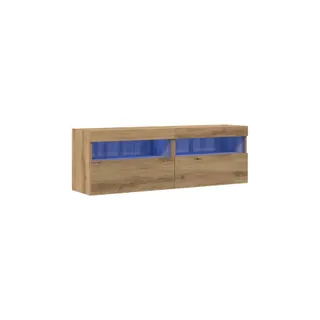 Meuble TV HELLOSHOP26 Lot de 2 meubles TV muraux modernes avec