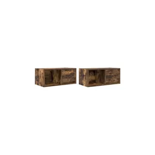 Meuble TV HELLOSHOP26 Lot de 2 meubles TV muraux compacts 60 x