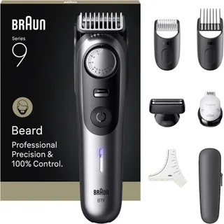 Tondeuse barbe BRAUN BT9520, molette réglable, 50 hauteurs de coupe, précision 0,25 mm, autonomie 180 mn