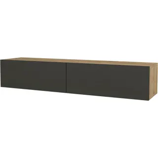 Meuble TV HELLOSHOP26 Meuble TV 135 x 31 x 25 cm effet chêne e