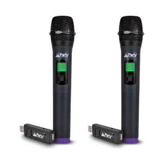 Micro PARTY LIGHT&SOUND Lot de 2 Systèmes de microphones à mains