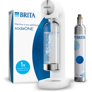 Machine à soda BRITA SodaONE blanche + 1 cylindre CO2 + 1 bouteille en PET