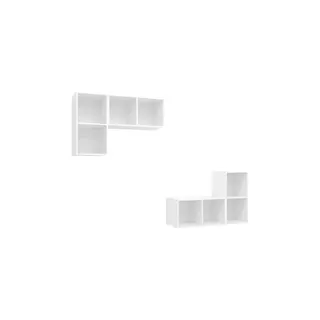 Meuble TV HELLOSHOP26 Lot de 4 meubles TV muraux rangement mod