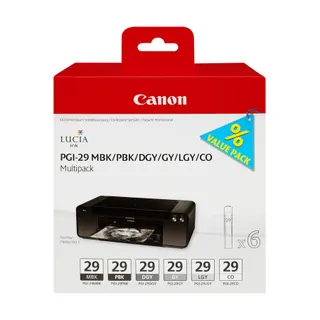 Cartouche d'encre CANON Pack Multipack 6 Originales PGI-29 (Noir/Gris Photo) - 4872B001