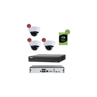 Caméra de sécurité KOMELEC Kit vidéosurveillance IP 3 caméras dôme
