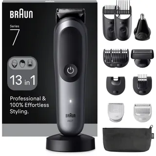 Tondeuse multi usages BRAUN AIO7560, 14 hauteurs de coupe, précision 0,5 mm, autonomie 120 mn