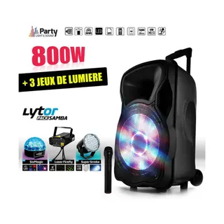 Enceinte sono PARTY LIGHT&SOUND Enceinte 800W LED/USB/BT+Mic