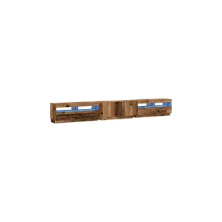 Meuble TV HELLOSHOP26 Lot de 3 meubles TV avec lumières LED gr