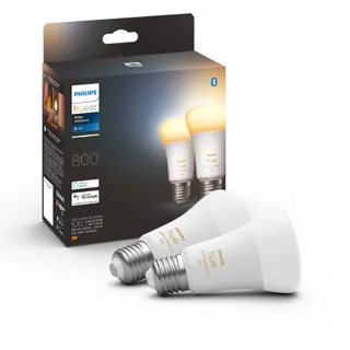 Ampoule LED connectée PHILIPS HUE E27 White Ambiance 40W pack de 2