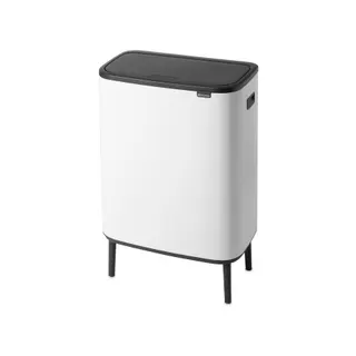Poubelle de cuisine tri sélectif BRABANTIA Bo Touch Bin Hi 2x30L Blanc