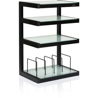 Meuble Hifi NORSTONE Vinyle Hi-fi noir satiné verres dépoli