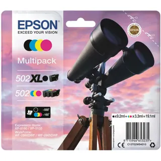 Cartouche d'encre EPSON Pack Multipack 4 Originales 502 (Noir XL + 3 Couleurs Standard) Série Étoile de Mer - C13T02W94010