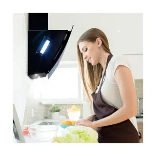 Hotte décorative murale inclinée KLARSTEIN Clara 60cm verre 509m³/h tactile noir