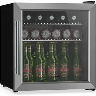 Mini réfrigérateur KLARSTEIN Beersafe porte vitrée 44x48cm LED Argent