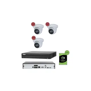 Caméra de sécurité KOMELEC Kit vidéosurveillance IP 3 caméras dôme