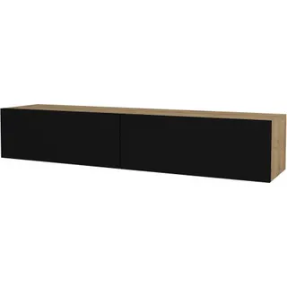 Meuble TV HELLOSHOP26 Meuble TV 135 x 31 x 25 cm effet chêne e