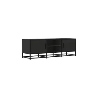 Meuble TV HELLOSHOP26 Meuble TV industriel noir avec grand esp
