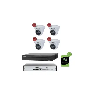 Caméra de sécurité KOMELEC Kit vidéosurveillance IP 4 caméras dôme