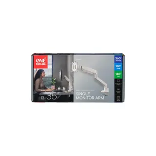 Support écran PC ONE FOR ALL Single Arm blanc 13- 35 pouces Orientabl