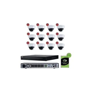 Caméra de sécurité KOMELEC Kit vidéosurveillance IP 12 caméras dôme