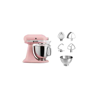 Robot pâtissier KITCHENAID 5KSM175PSEDR rose poudré, 4,8 L, bol avec poignée + bol 3 L, batteur souple et couvercle