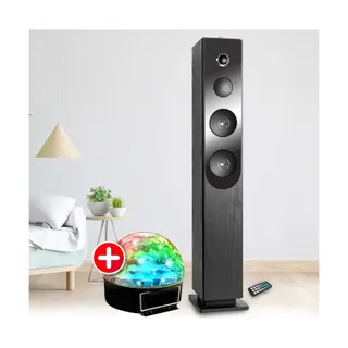 Enceinte Bluetooth INOVALLEY Tour de son Blacktower Lecteur CD, Bluet