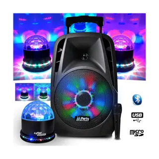 Pack sono PARTY LIGHT&SOUND Enceinte PARTY-8LED sur batterie 8" à LE