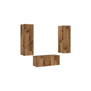 Meuble TV HELLOSHOP26 Lot de 3 meubles TV muraux modernes rang