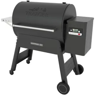 Barbecue pellet TRAEGER IRONWOOD 885 noir sur chariot, grille haute 76x26.5 cm, grille basse 76x48 cm