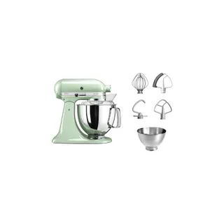 Robot pâtissier KITCHENAID 5KSM175PSEPT Macaron Pistache, 4,8 L, bol avec poignée + bol 3 L, batteur souple et couvercle