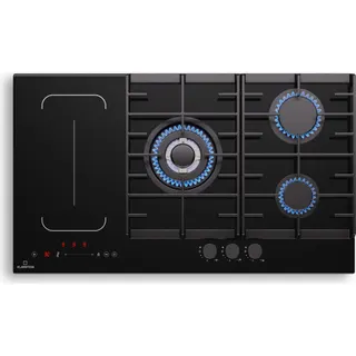 Plaque mixte induction gaz KLARSTEIN MultiChef 5 zones 3 feux gaz Flex noire