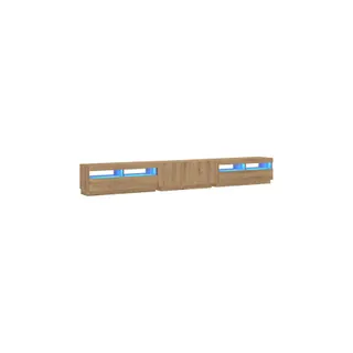 Meuble TV HELLOSHOP26 Lot de 3 meubles TV avec éclairage LED d