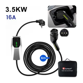 Accessoire borne de recharge JUNSUN Câble recharge voiture 8M 3.5KW type 2