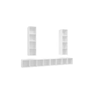 Meuble TV HELLOSHOP26 Lot de 4 meubles TV muraux pratiques mod