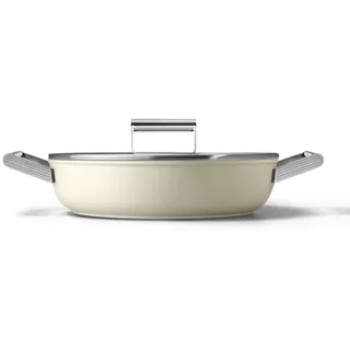 Sauteuse SMEG 28cm céramique crème avec couvercle