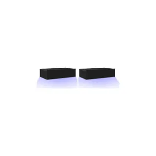 Meuble TV HELLOSHOP26 Lot de 2 meubles TV avec éclairage LED m
