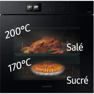 Four encastrable SAMSUNG NV7B7997AAK - Pyrolyse - Chaleur pulsée - Vapeur - Double cavité - Bespoke AI Série 7