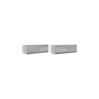Meuble TV HELLOSHOP26 Lot de 2 meubles TV muraux design peu en