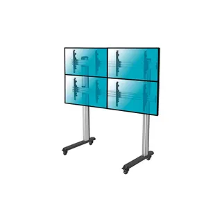 Pied TV KIMEX Support à roulettes 4 écrans TV 45"- 55"