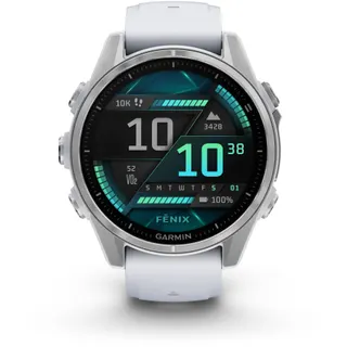 Montre sport GARMIN Fenix 8 Multisports GPS AMOLED IP6X BT Wi-Fi 43 mm Argent / Blanc