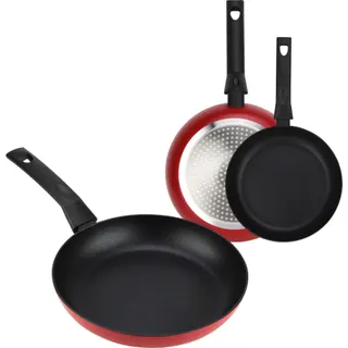 Batterie de cuisine FAGOR Nela Rouge Set 3 Poêles Frire Induction