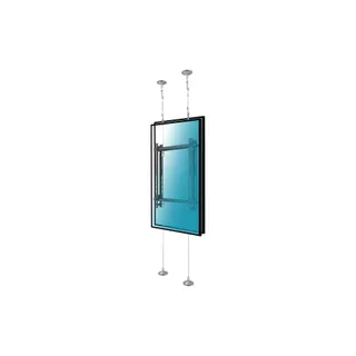 Support mural TV KIMEX sol-plafond sur câbles 2 TV 42"-75", 3m