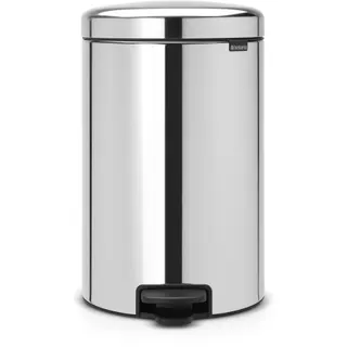 Poubelle de cuisine manuelle BRABANTIA pédale NewIcon 20L BrilliantSteel Silent