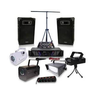 Pack sono IBIZA Pack DJ sono Ampli 2x240W+Effet lumieres