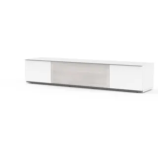 Meuble TV SONOROUS Studio STA 200 Blanc-Gris Porte Textile