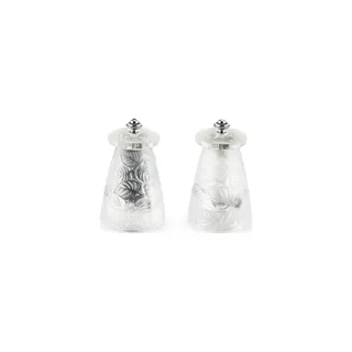Duo moulins à poivre et sel PEUGEOT Lalique Cristal soufflé Transparent 9cm