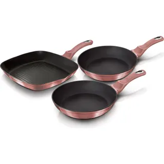 Batterie de cuisine BERLINGER HAUS I-Rose Set 2 Poêles, 1 Grill Induction